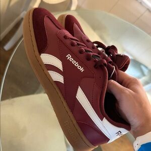 Reebok Women's Burgundy and White Sneakers
